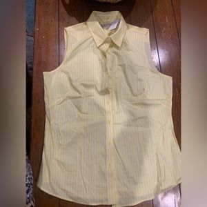 NWT Banana Republic Women's Striped Non-Iron Fitted Sleeveless Shirt Size 14